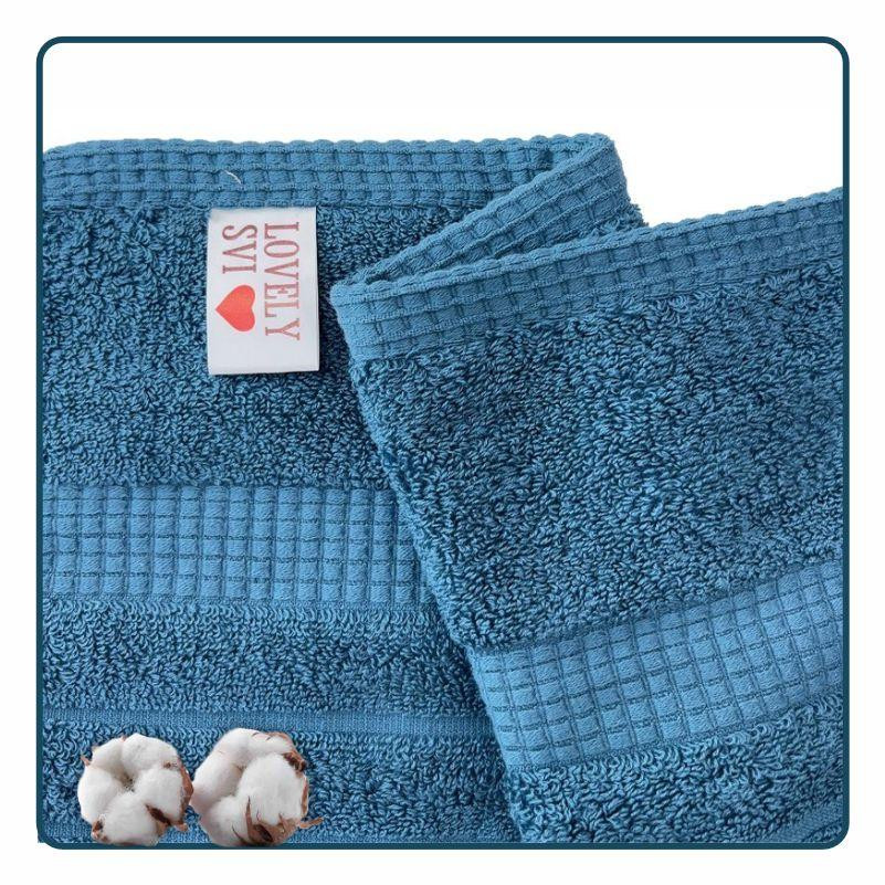 Набор 2 жакардовых полотенца Lovely Svi для ванной, отелей, СПА - 50 × 90 см Oxford Stripe Blue (451124) Киев - изображение 2