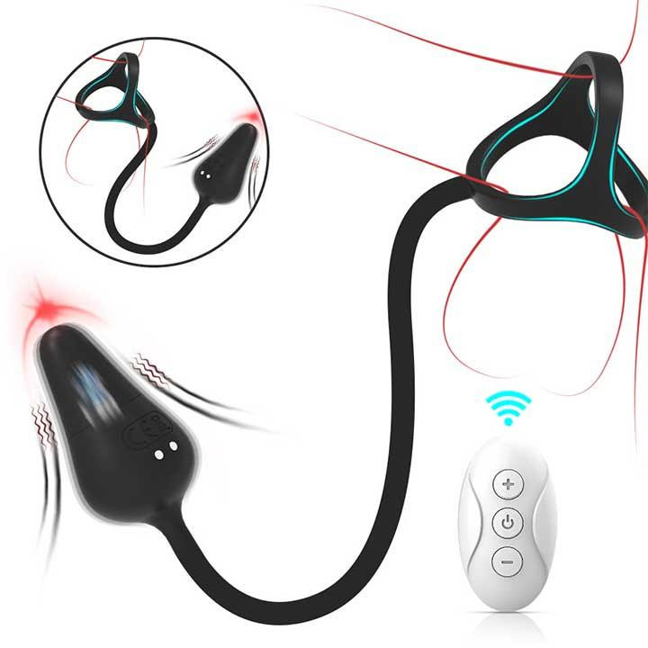 Вібро масажер простати Funtasmo з ерекційним кільцем і пультом Д/К Вінниця - фото 1