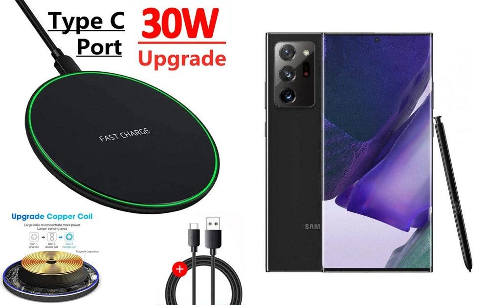 Бездротовий зарядний пристрій Copper до 30W для Motorola Moto Edge 60 Pro, USB-C, LED Київ - фото 1