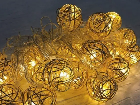 Гирлянда-нить (String-Lights) Metal Ball 10WW-1 внутренняя, пров.:прозрачный, 2м (Белый-теплый) Киев