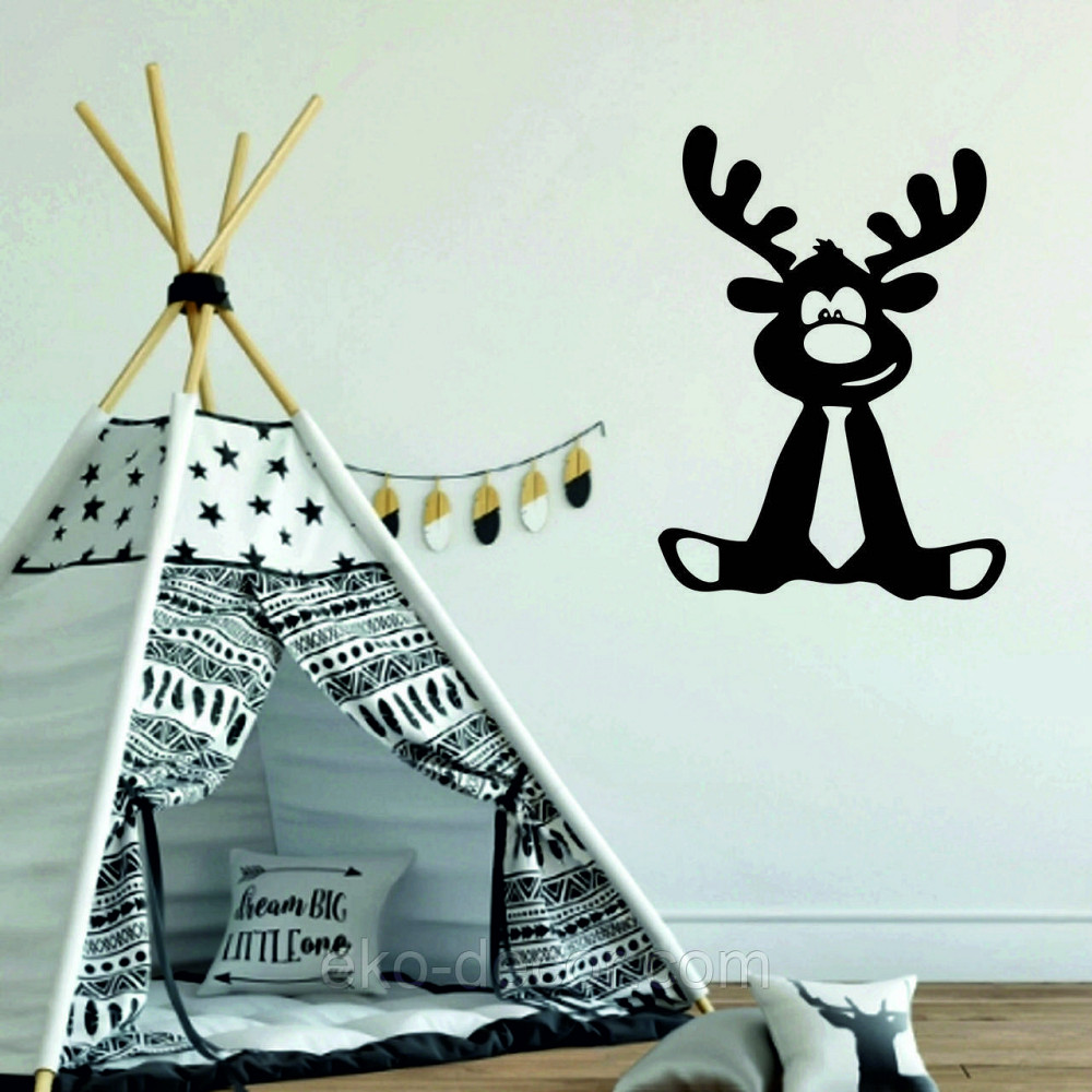 Декоративное настенное Панно «Олень», Декор на стену 90*65 см, Черный Киев - изображение 5