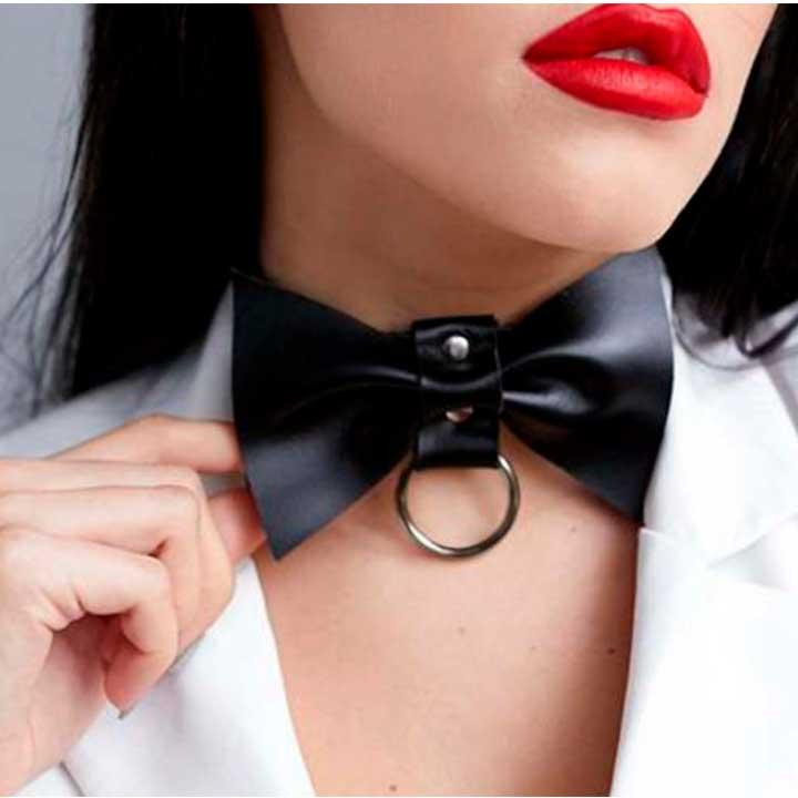 Сексуальный чокер с бантом - Чёрный - Садо-мазо Винница - изображение 3