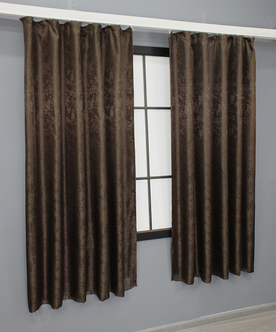 Комплект коротких штор VR-Textil Жакард Мармур Al1 № 436ш Коричневий 130х170 см 2 шт (35-0212) Київ - фото 3