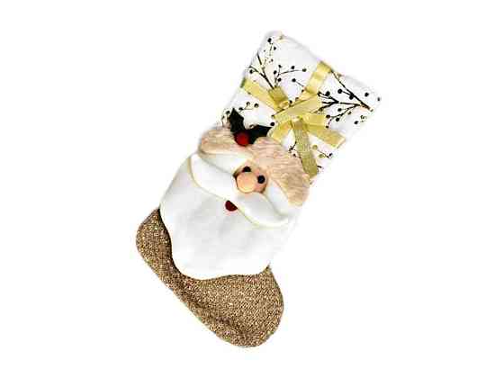 Новорічна шкарпетка для подарунків 19*43см Santa R30916 ТМ STENSON Київ