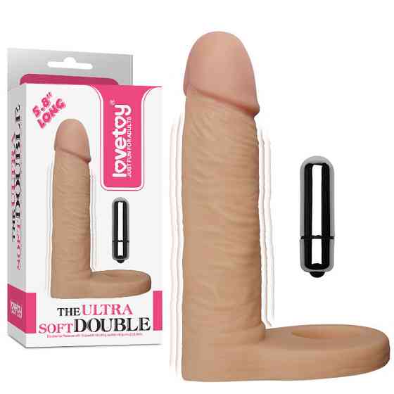 Насадка для подвійного проникнення - The Ultra Soft Double Vibrating 5.8 " Sex Aura Київ