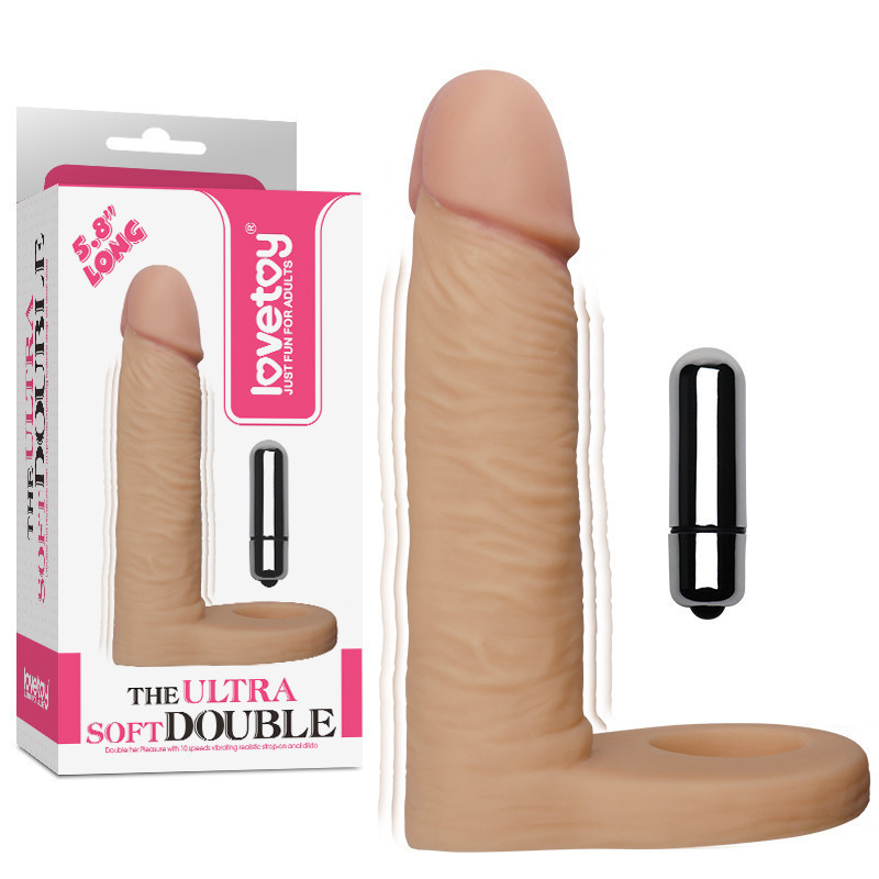 Насадка для подвійного проникнення - The Ultra Soft Double Vibrating 5.8 " Sex Aura Київ - фото 1