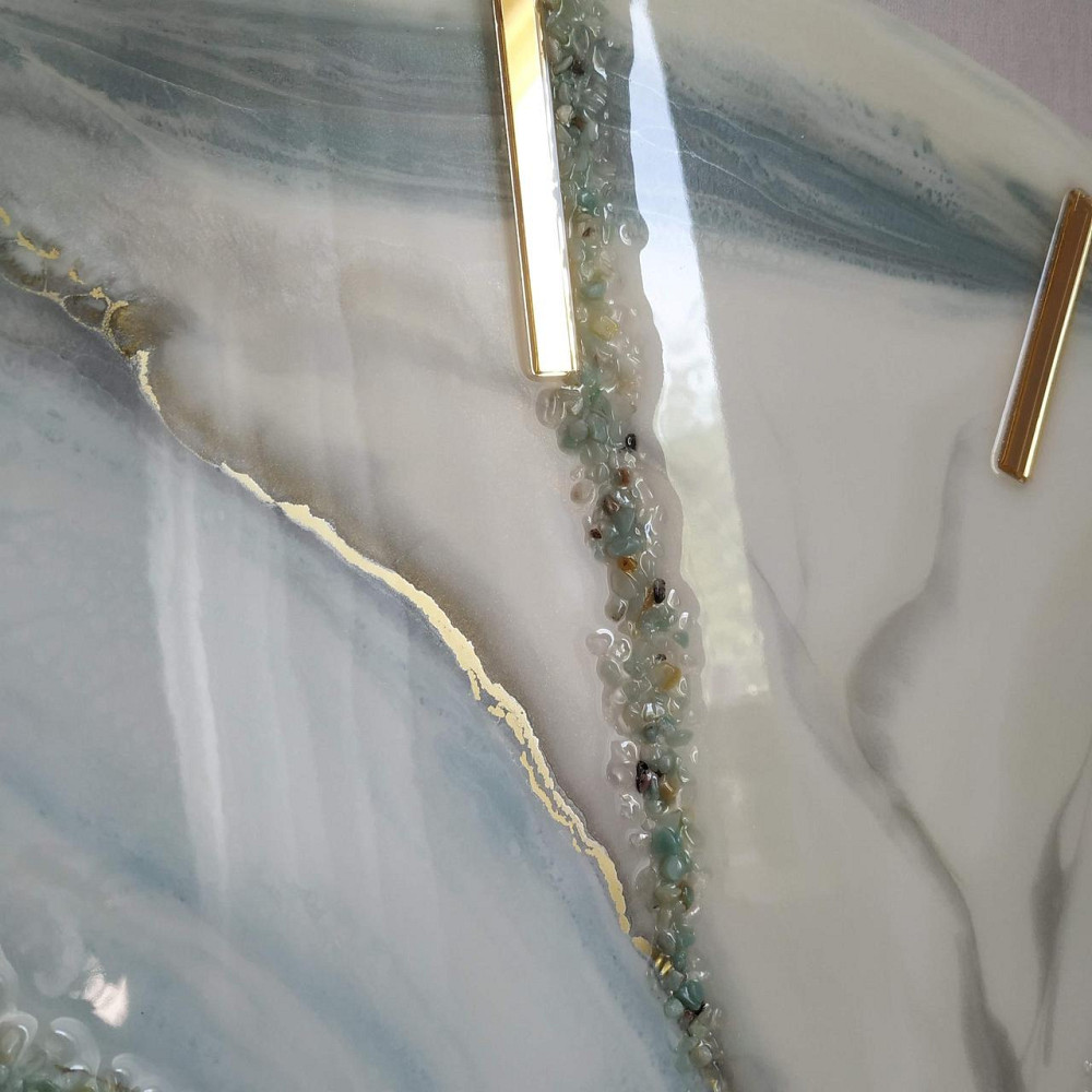 Часы настенные 50 см из эпоксидной смолы ручной работы Днепр - изображение 4