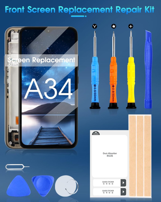 Дисплей ARSSLY для Samsung Galaxy A34 5G SM-A346 | LCD екран із сенсором, рамкою та набором інструментів, чорний Київ - фото 8