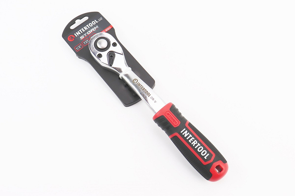 Тріскачка з вигнутою ручкою 1/2" 72 зуба CrV STORM ET-8003 Київ - фото 1