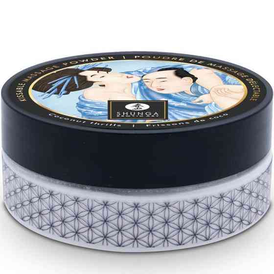 Смачна пудра для оральних пестощів Shunga Body Powder Coconut Thrills, 75 г, аромат кокоса Sex Aura Київ