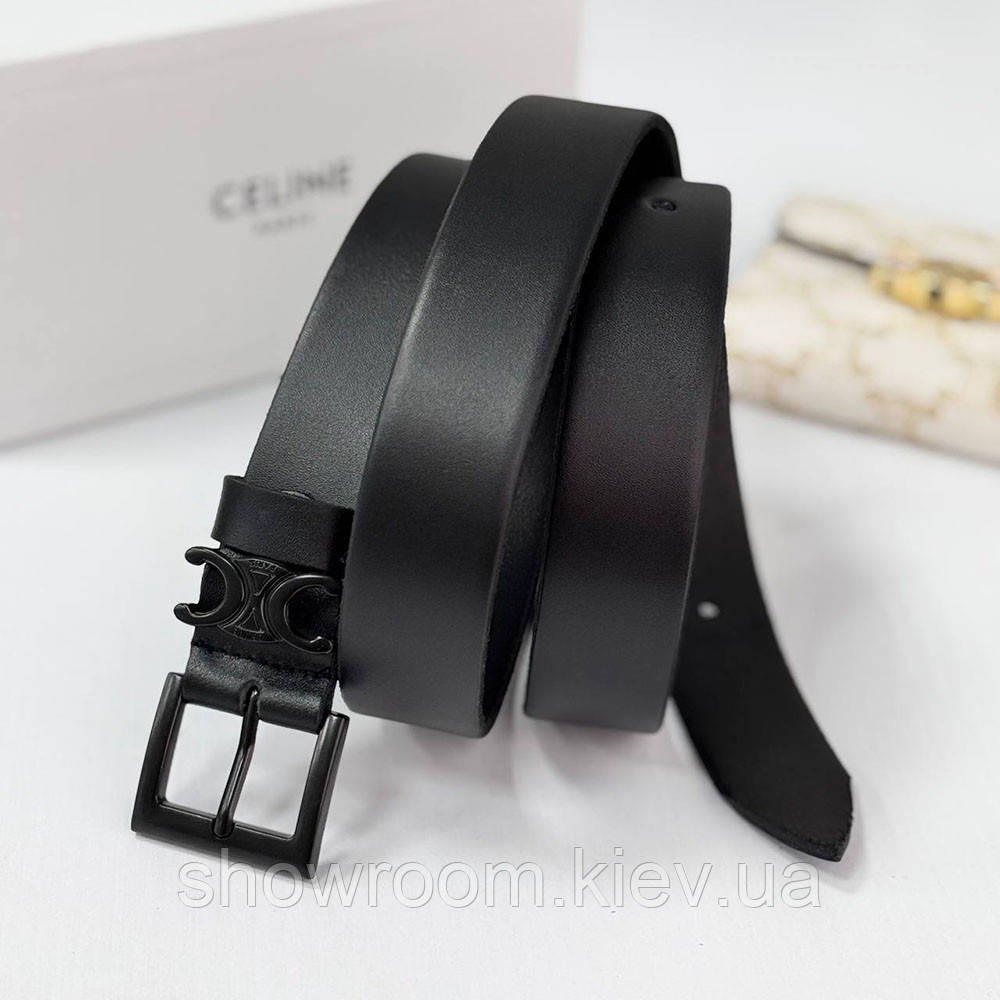 Женский кожаный ремень Celine black (3 cм) (5610) Киев - изображение 3