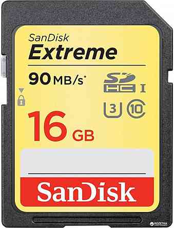 SDHC (UHS-1 U3) SanDisk Extreme 16Gb class 10 (90Mb/s, 600x) Киев