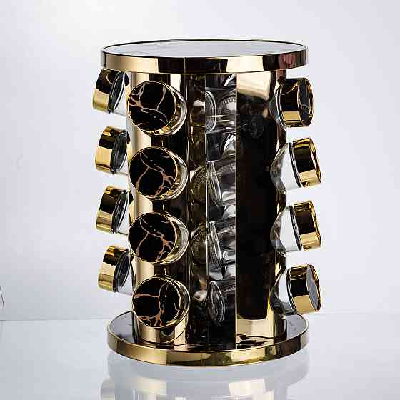 Карусель для спецій 16 баночок чорний мармур Київ