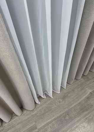 Шторная ткань лен блэкаут 100%, цвет серый 1798ш Киев