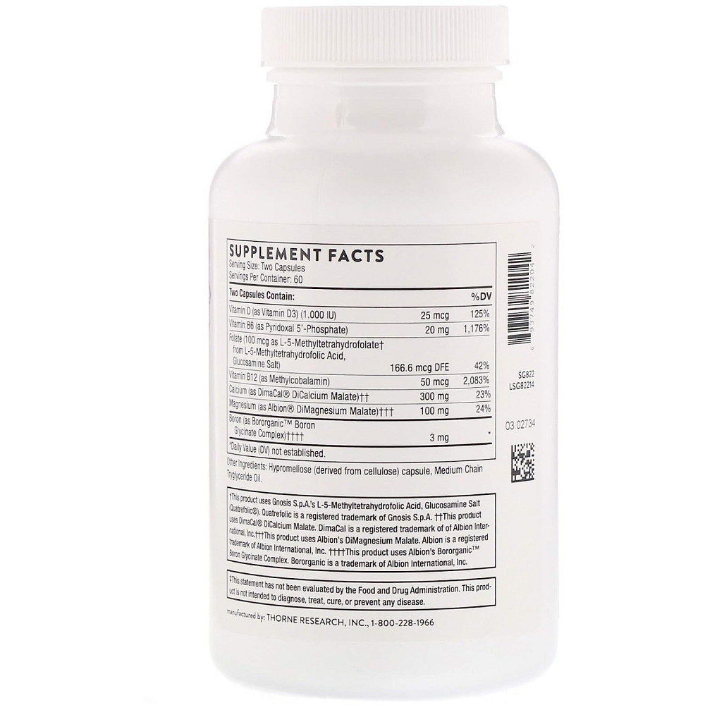 Комплекс для поддержания здоровья костей при менопаузе Thorne Research Oscap, 120 Capsules Луцк - изображение 2