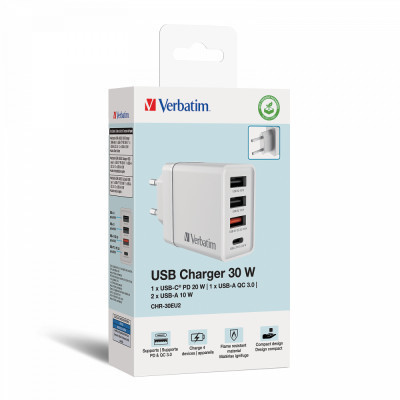 Зарядний пристрій Verbatim USB 30W PD3.0 4-ports white (49701) Вінниця - фото 7