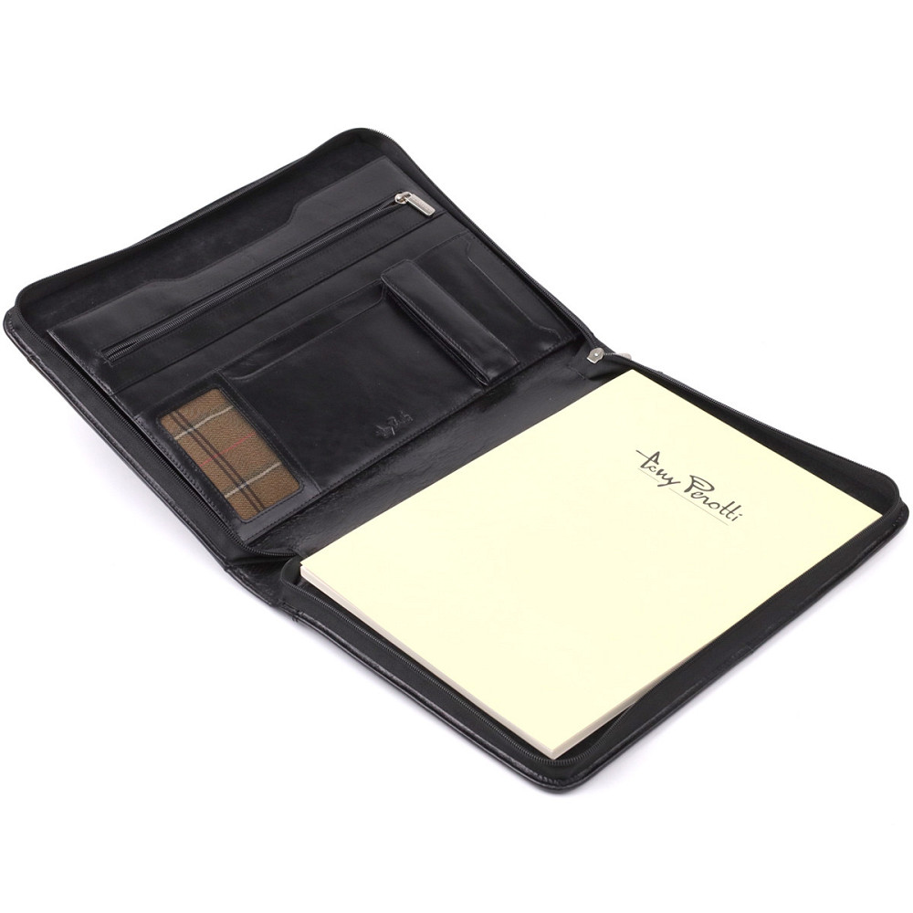 Оригинальная папка с блокнотом из гладкой натуральной кожи Tony Perotti 20850_1 (1278L nero) Черный Киев - изображение 5