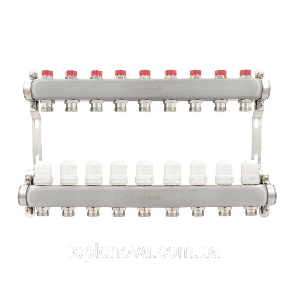 Коллектор нержавейка на 9 пар выходов  