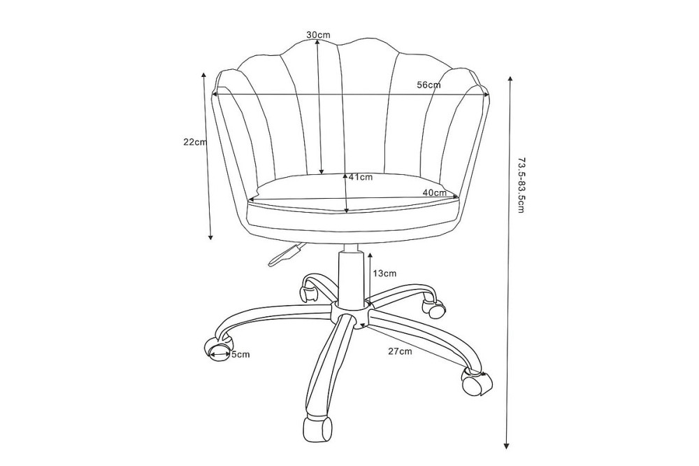 Крісло поворотне ROSE VELVET сіре BL.14 Київ - фото 5