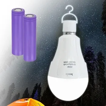 Лампочка з акумулятором 2 x 18650 15w для кемпінгу, автономна робота 3-4 години 8442 Одеса - фото 1