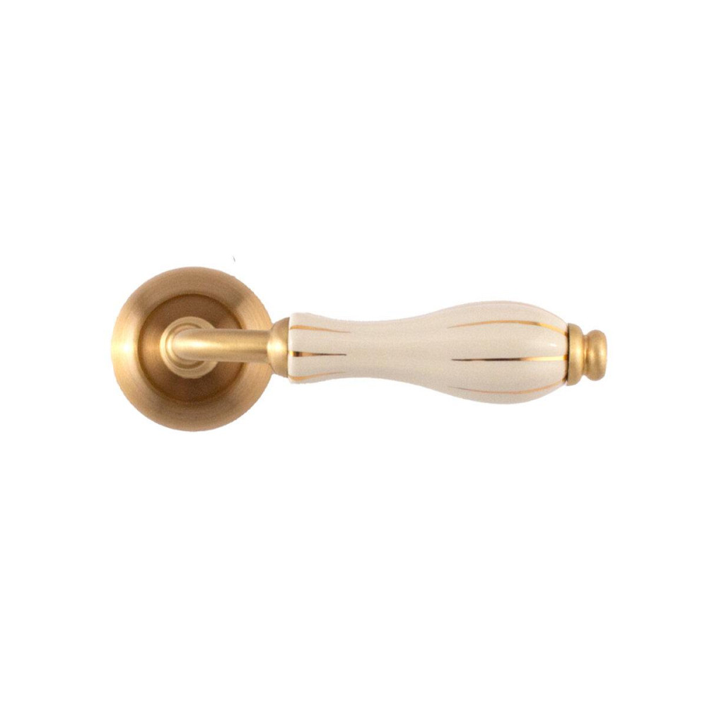 Ручка на розетте Fimet 148-231C F02 Lady мат латунь/пустильная/слоновая кость золотая полоска R ф/с Киев - изображение 1