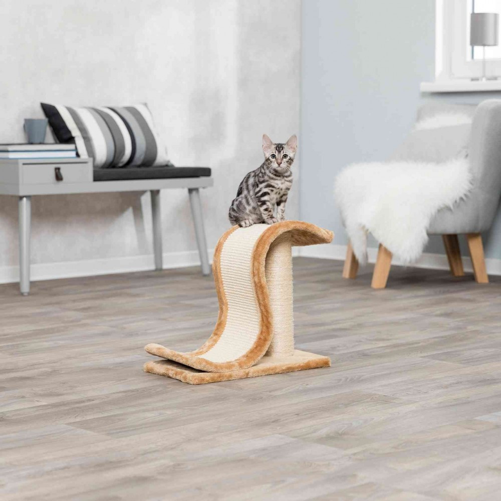 Дряпка-хвиля Trixie для котів Inca сизаль/плюш світло-коричнева 44х25х39 см Київ - фото 3