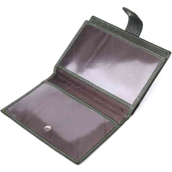 Оригінальна обкладинка на документи унісекс із натуральної шкіри ST Leather 23119 Зелений Київ