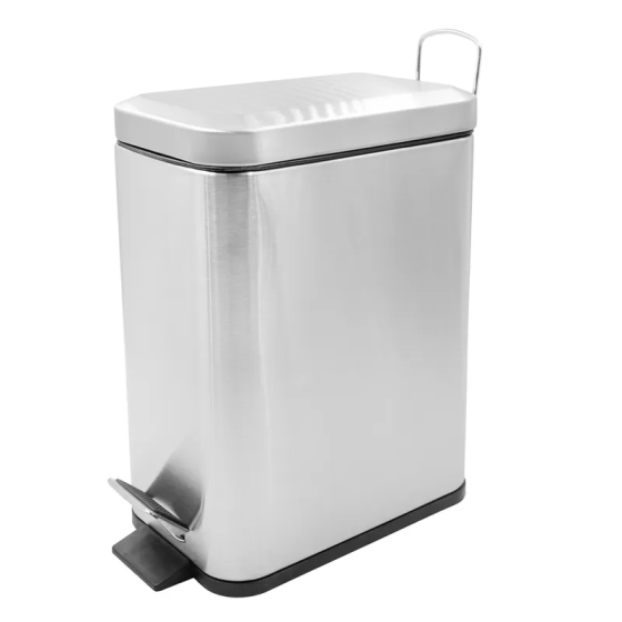Мусорное ведро с плавным закрытием прямоугольное Zerix Sansa-TC0105 SS Color 5л цвет нержавейка Черновцы