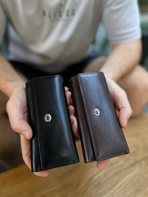 Черная ключница из натуральной кожи с отделением для денег ST Leather B416 Каменское - изображение 13