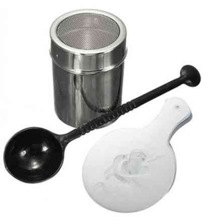 Набір для кави 16 трафаретів баночка ложка Київ