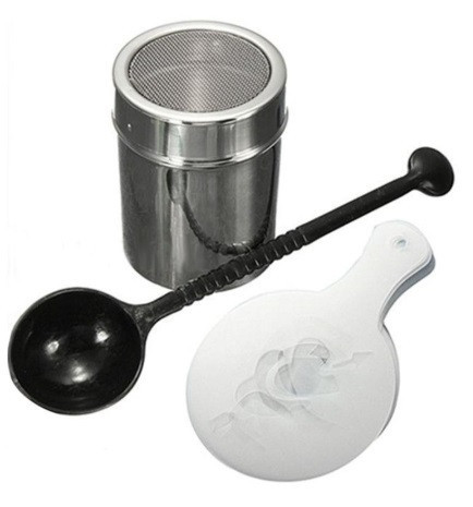 Набір для кави 16 трафаретів баночка ложка Київ - фото 3