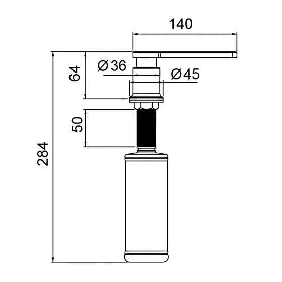 Дозатор для мийного засобу врізний Koer SDB-03-07 300 мл (колір графіт) (KR5634) Київ