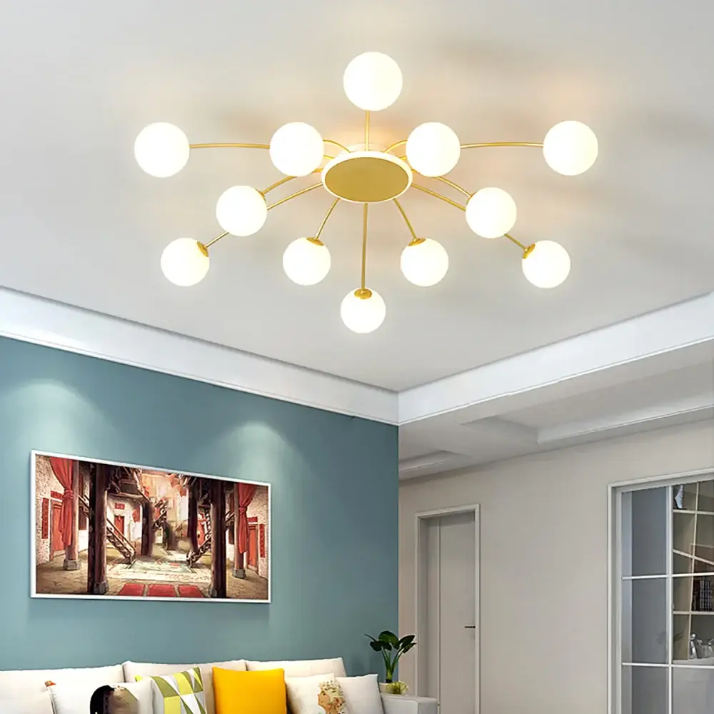 Світлодіодна люстра Орбіта 8618 (Золота) на 12+1 плафонів Вінниця - фото 3