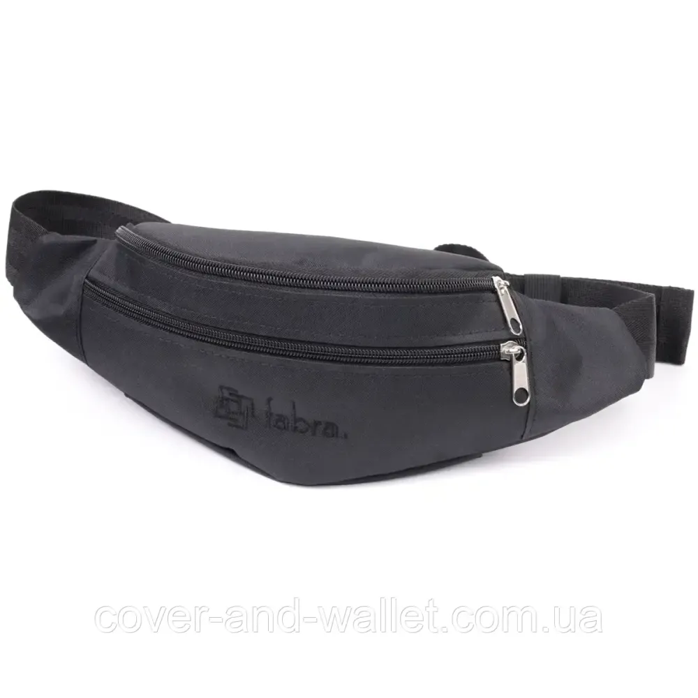 Стильная сумка-бананка на пояс из качественного полиэстера черного цвета FBR Киев - изображение 1