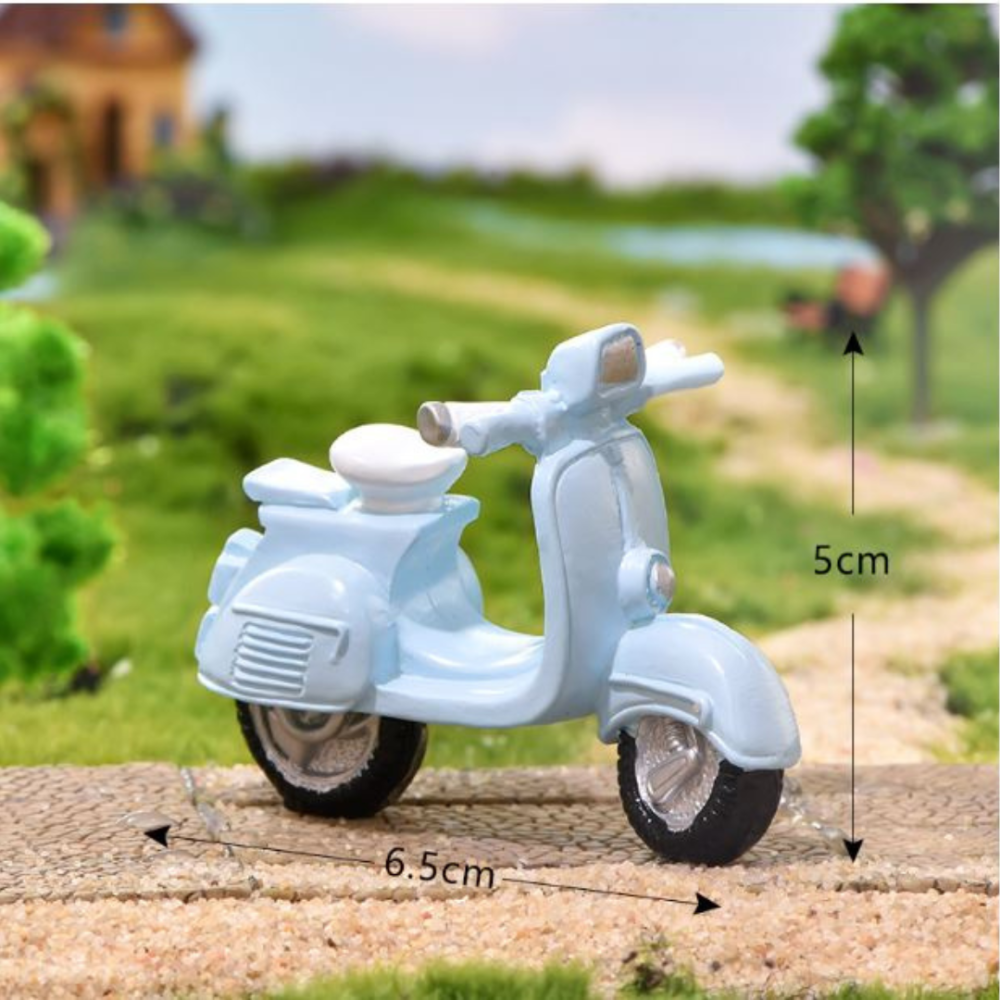 Декоративні фігурки Машинки для флораріуму, мосаріуму, мінісаду, мікроландшафту. моделізма, діорам Мопед блакитний Одеса - фото 1