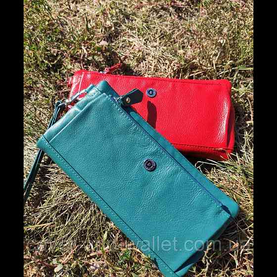 Стильный женский кожаный кошелек клатч бирюзового цвета Boston B 213 Киев