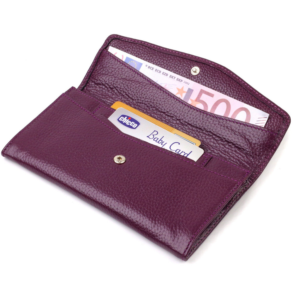 Ультрамодне жіноче портмоне з натуральної шкіри флотар CANPELLINI 21693 Бузкове Київ - фото 5