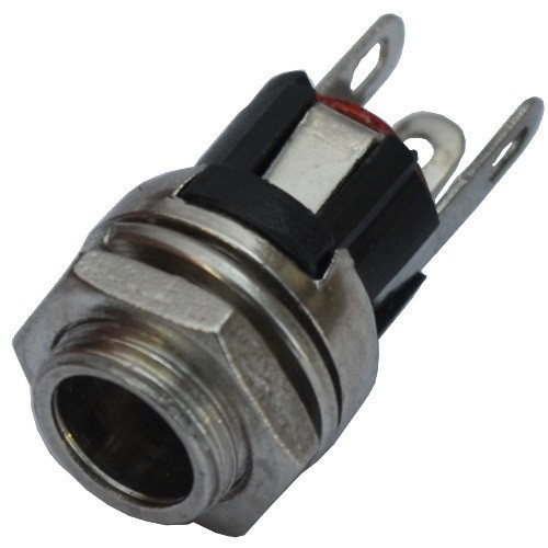 Гнездо питания 5,5\2,1мм, монтажное с гайкой, металл-пластик Полтава - фото 1