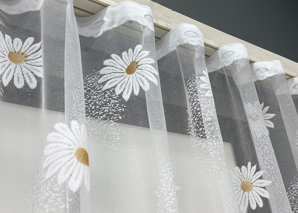 Тюль жаккард VR-Textil № 1897т Арка на кухню цвет белый 500х150 см (53-0102) Киев - изображение 7