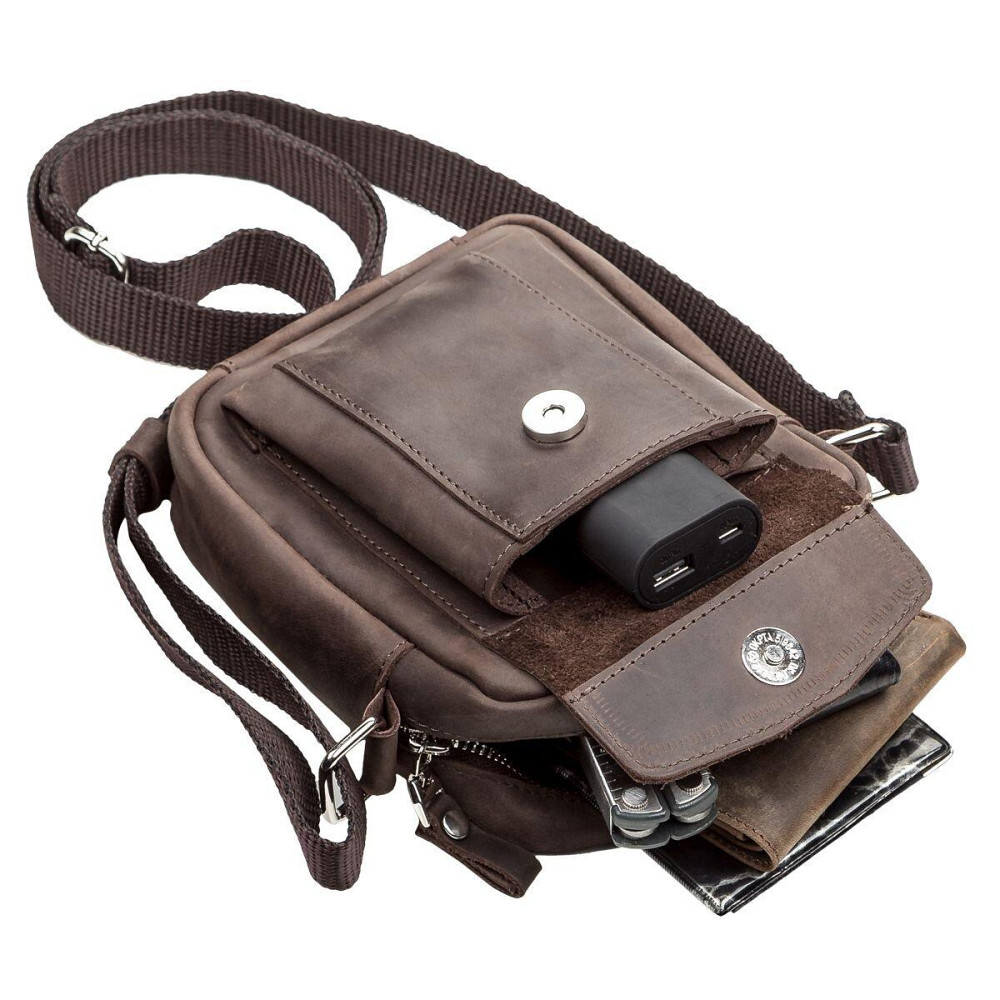 Сумка SHVIGEL 11077 из винтажной кожи Коричневая Киев - изображение 6