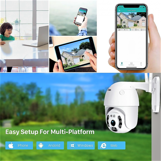 Уличная WIFI IP66 камера видеонаблюдения PTZ с удаленным доступом онлайн в режиме реального времени Київ - фото 8