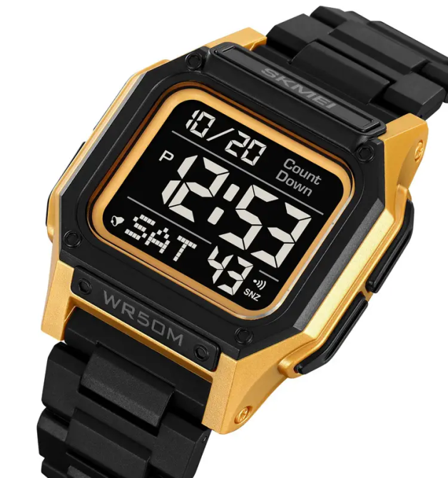 Часы мужские спортивные наручные Skmei 2264 Черный с золотистым Киев - изображение 2