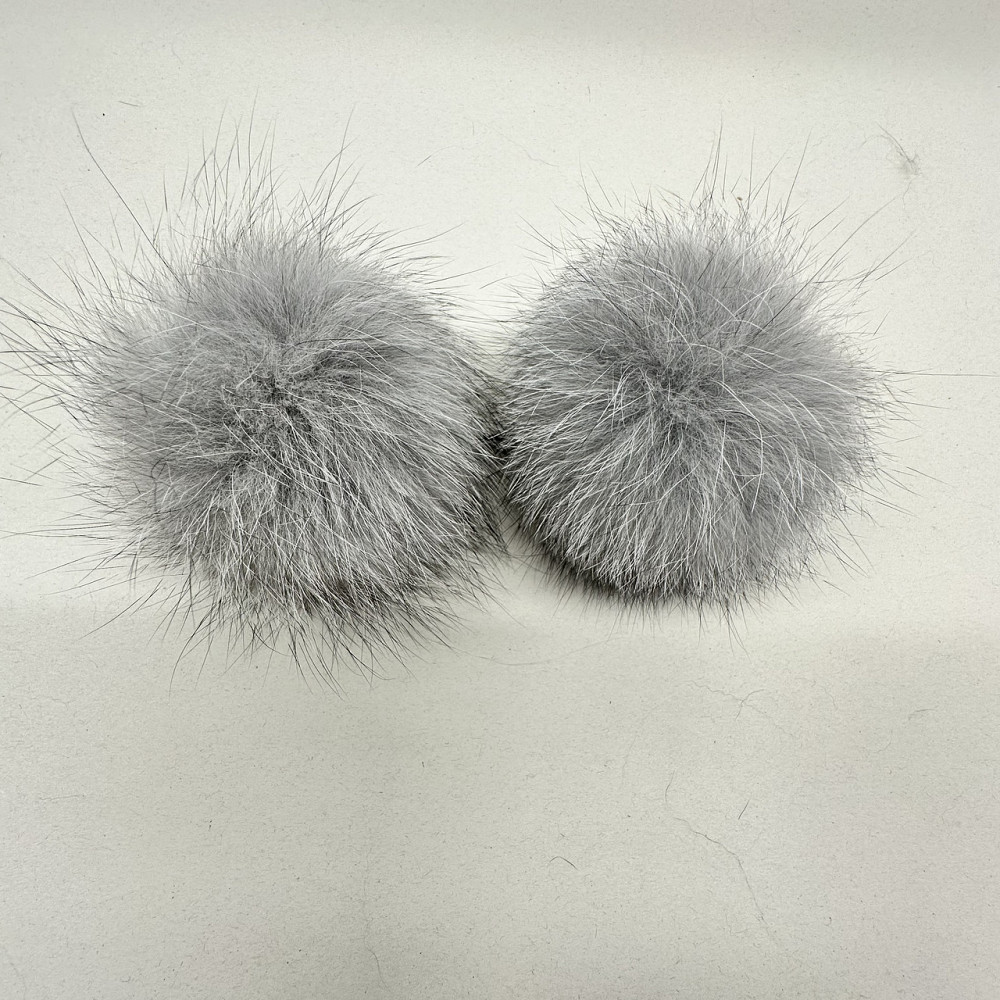 Помпон з натурального хутра блюфрост сірий 10-12см Харків - фото 2