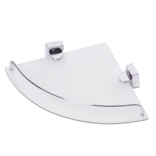 Полиця для ванної кімнати кутова на сталевому кріпленні 28*28*6см скляна Besser Житомир - изображение 2