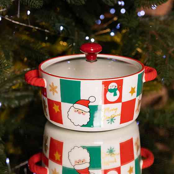 Супниця порцелянова Christmas новорічна 800 (мл) з кришкою Yiwu FM-CS-9C SBR Київ