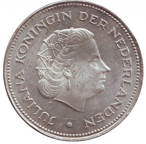 25 лет освобождения Нидерландов от фашистских захватчиков. Монета 10 гульденов. 1970 год, Нидерланды Полтава - изображение 1