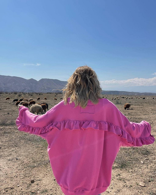 Жіночий стильний оверсайз світшот з рюшами Одеса - фото 1