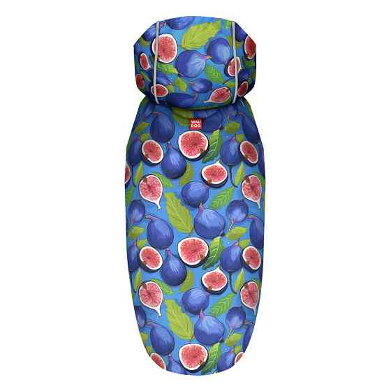 Дощовик-накидка з капюшоном для собак WAUDOG Clothes, малюнок "Інжир", А 23-26 см, B 30-36 см, С 15-20 см Київ