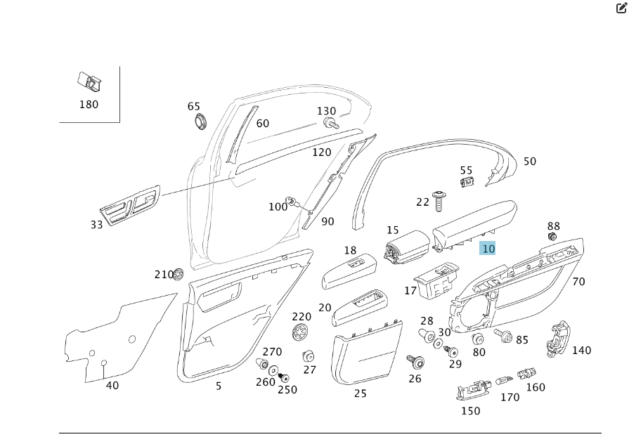 Mercedes-Benz  A2217302194 8M00 Бежевий шкіряний підлокітник задніх лівих дверей S-class long V221 Одеса - фото 2