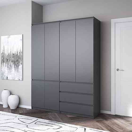 Шафа для одягу VAYS, зі штангою та полицями, комплект з 2 шаф R10+R16 Антрацит Львів